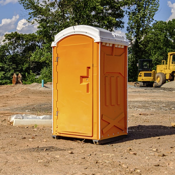 how often are the portable toilets cleaned and serviced during a rental period in Tyrrell County